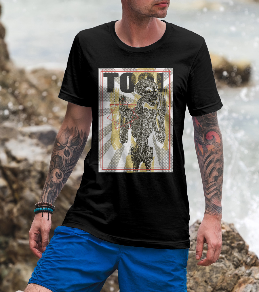 Tool Skeletal Figure Geometric Patterns T-Shirt