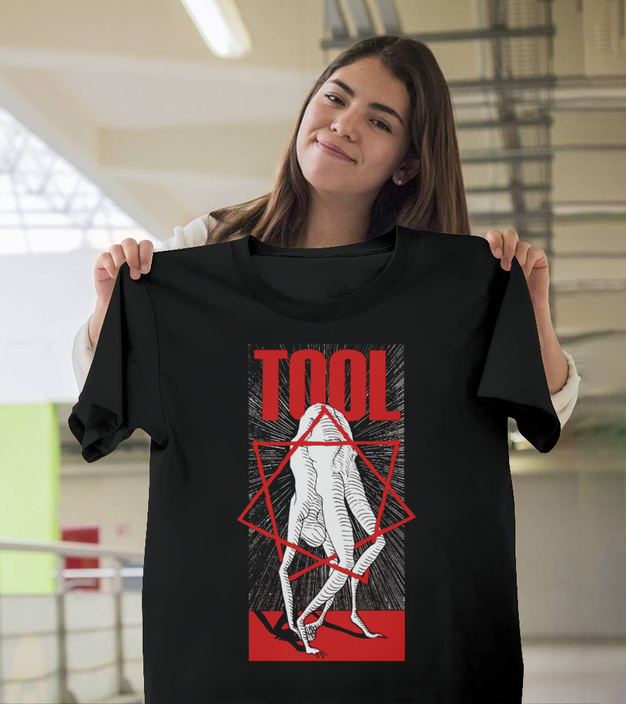 Tool Geometric Human Figure With Red Star T-Shirt