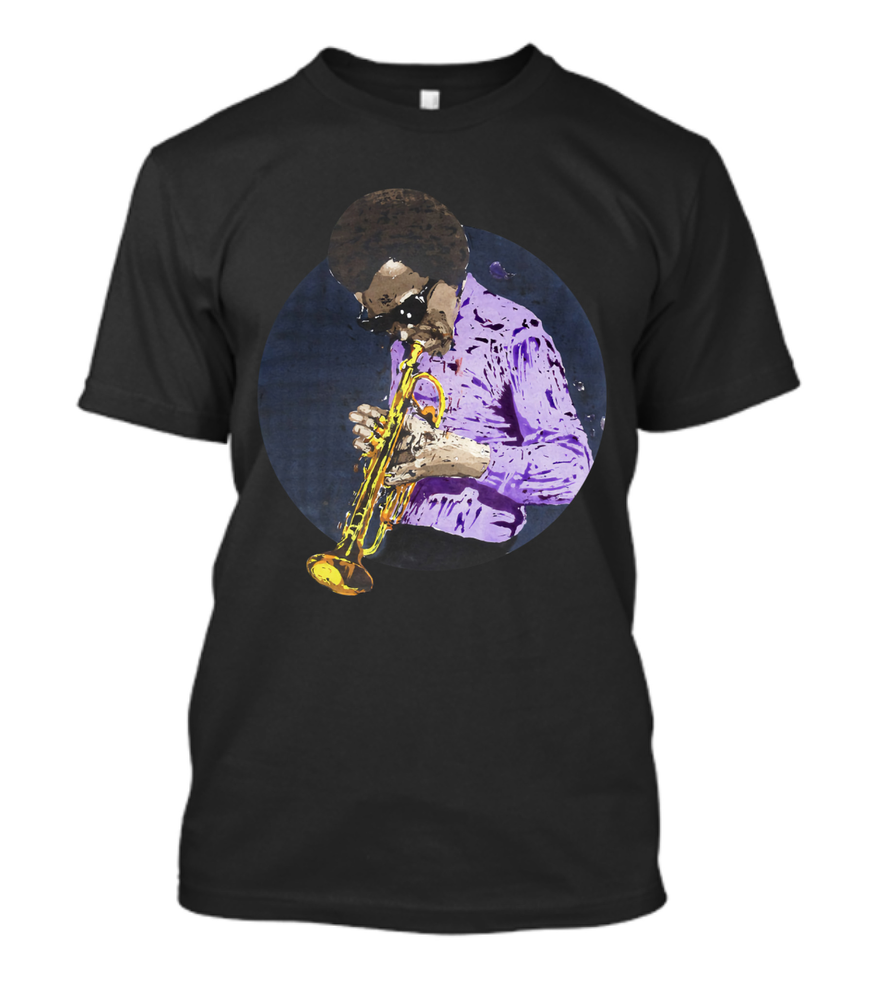 Mdv Miles Davis Vintage Jazz Trumpeter Iconic Purple Style T-Shirt