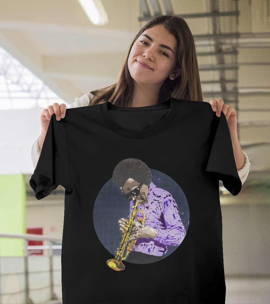Mdv Miles Davis Vintage Jazz Trumpeter Iconic Purple Style T-Shirt