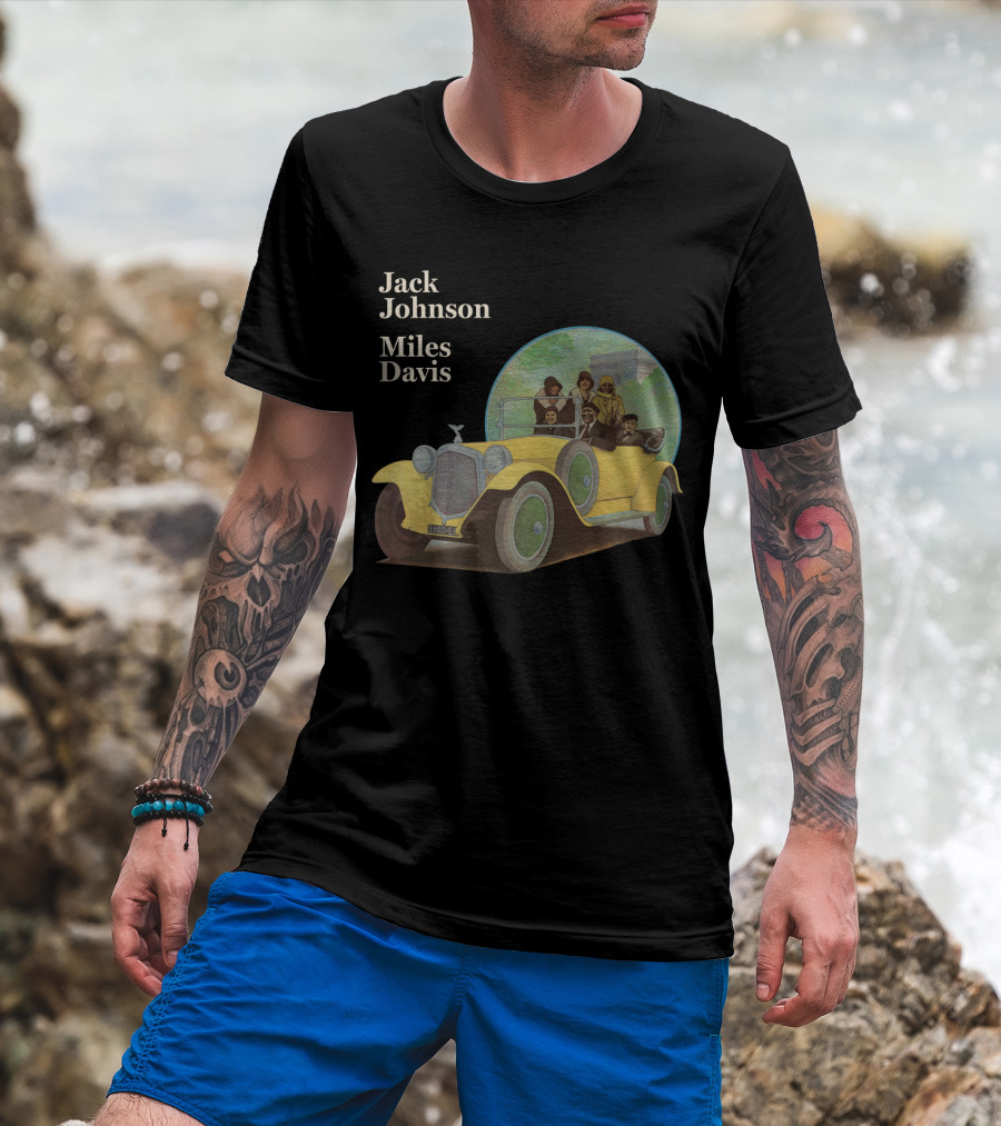 Jack Johnson Miles Davis Vintage Car Scene T-Shirt