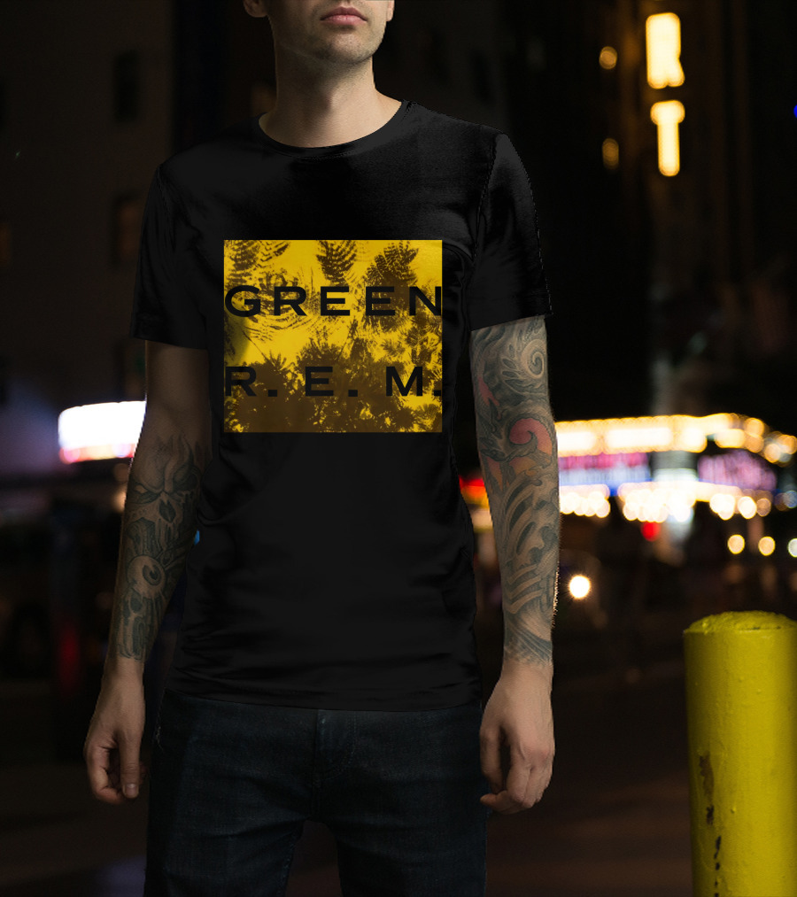 R.E.M. Green Album Fern Pattern 09 Vintage Yellow T-Shirt