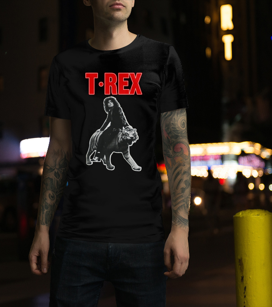 T. Rex Iconic Rock Legend Riding Tiger T-Shirt