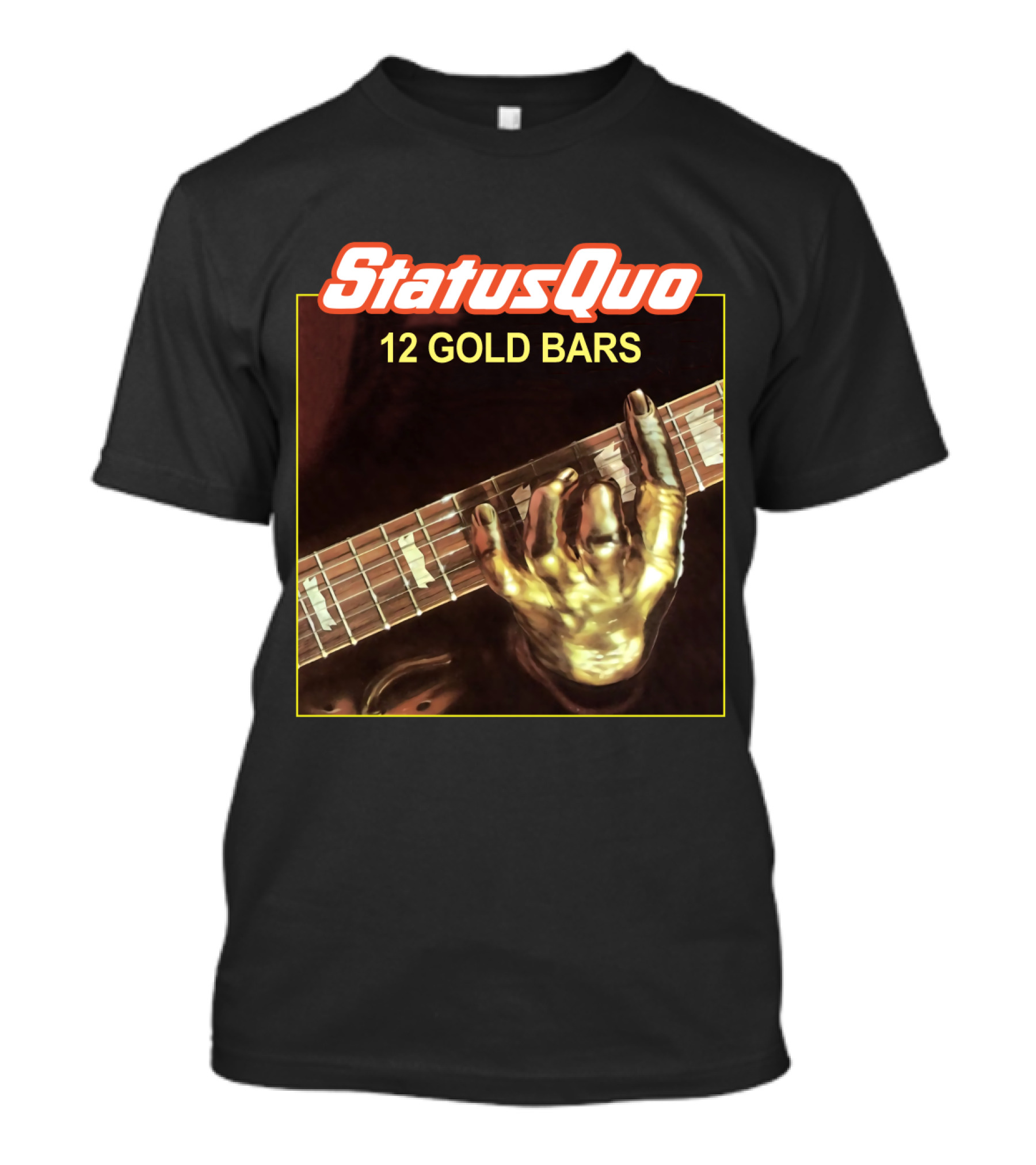 StatusQuo 12 Gold Bars Guitar Album Cover T-Shirt