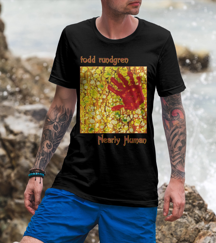 Todd Rundgren Nearly Human Red Handprint Abstract T-Shirt