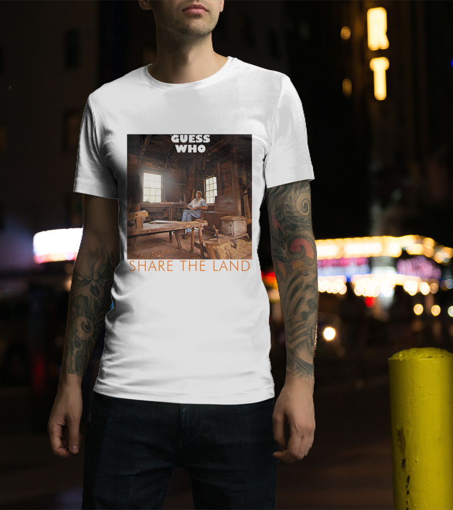 Guess Who Share The Land Rustic Cabin Scene T-Shirt