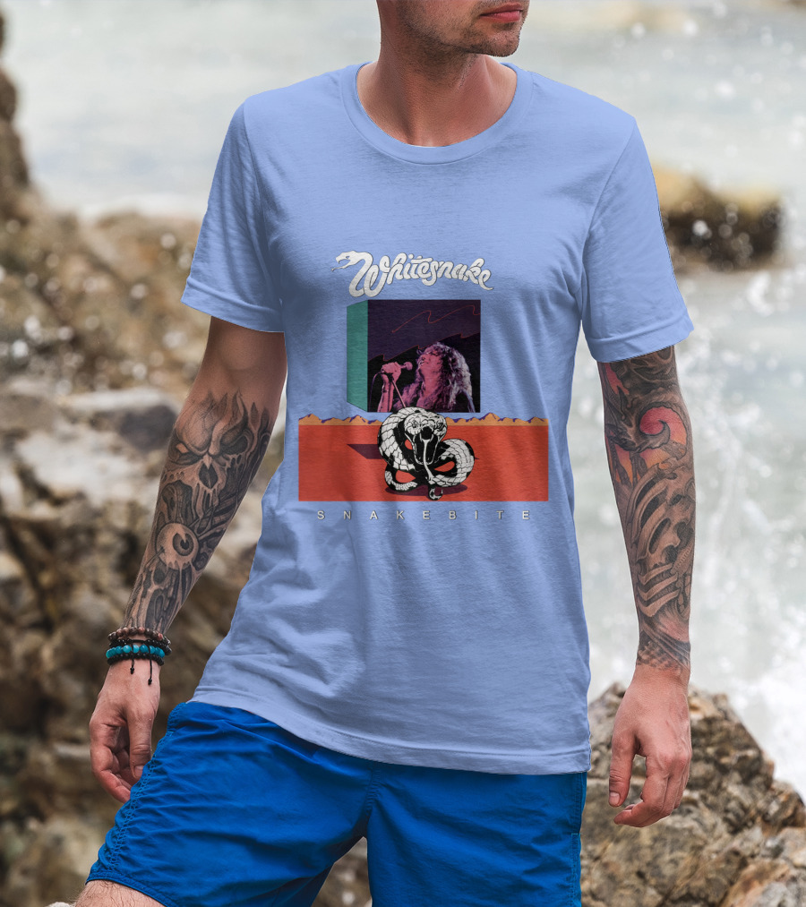 Whitesnake Snakebite Vintage Album Art With Snake And Singer T-Shirt