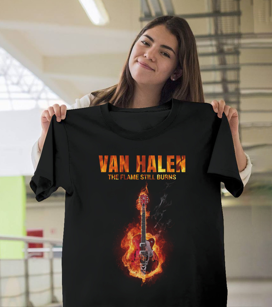 Van Halen The Flame Still Burns Guitar Flames T-Shirt