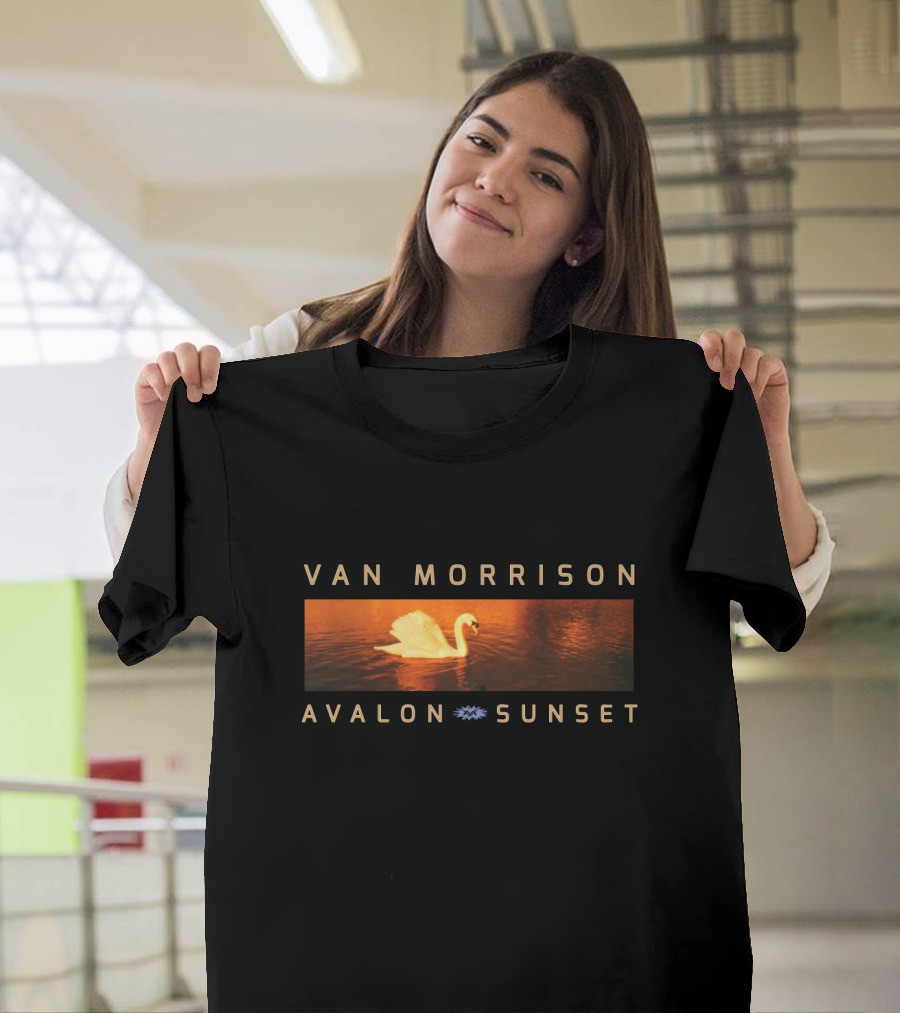 Van Morrison Avalon Sunset Swan On Golden Water T-Shirt