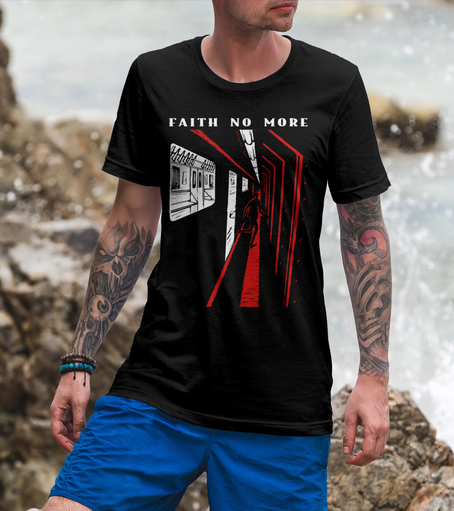 Faith No More Subway Scene In Red And White Fnm-Ms T-Shirt