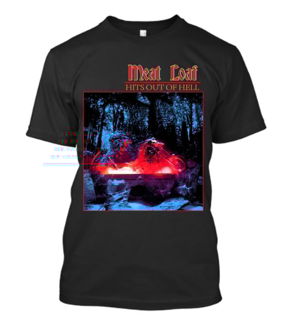 Meat Loaf Hits Out Of Hell Motorcycle Forest Scene T-Shirt
