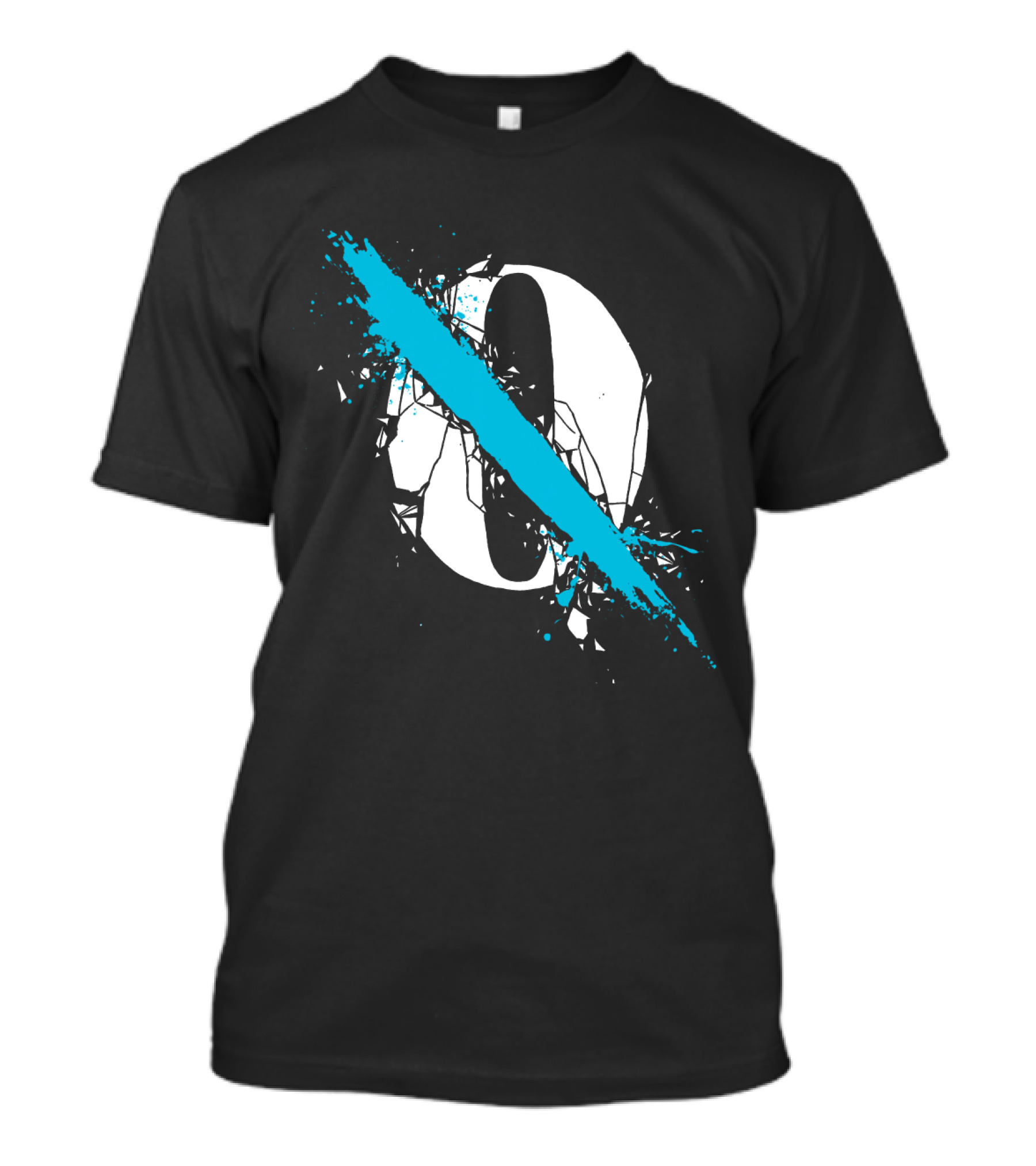 Qotsa Cracked Zero With Blue Diagonal Line T-Shirt