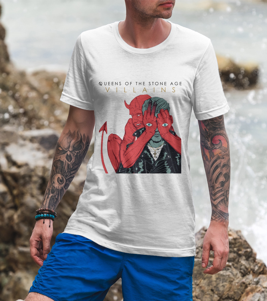 Queens Of The Stone Age Villains Album Cover Artwork T-Shirt