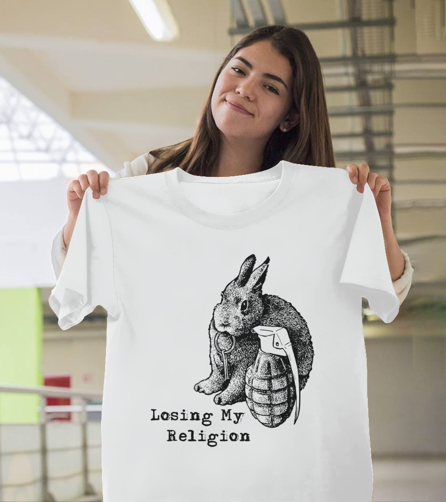 Losing My Religion Surreal Rabbit Grenade T-Shirt