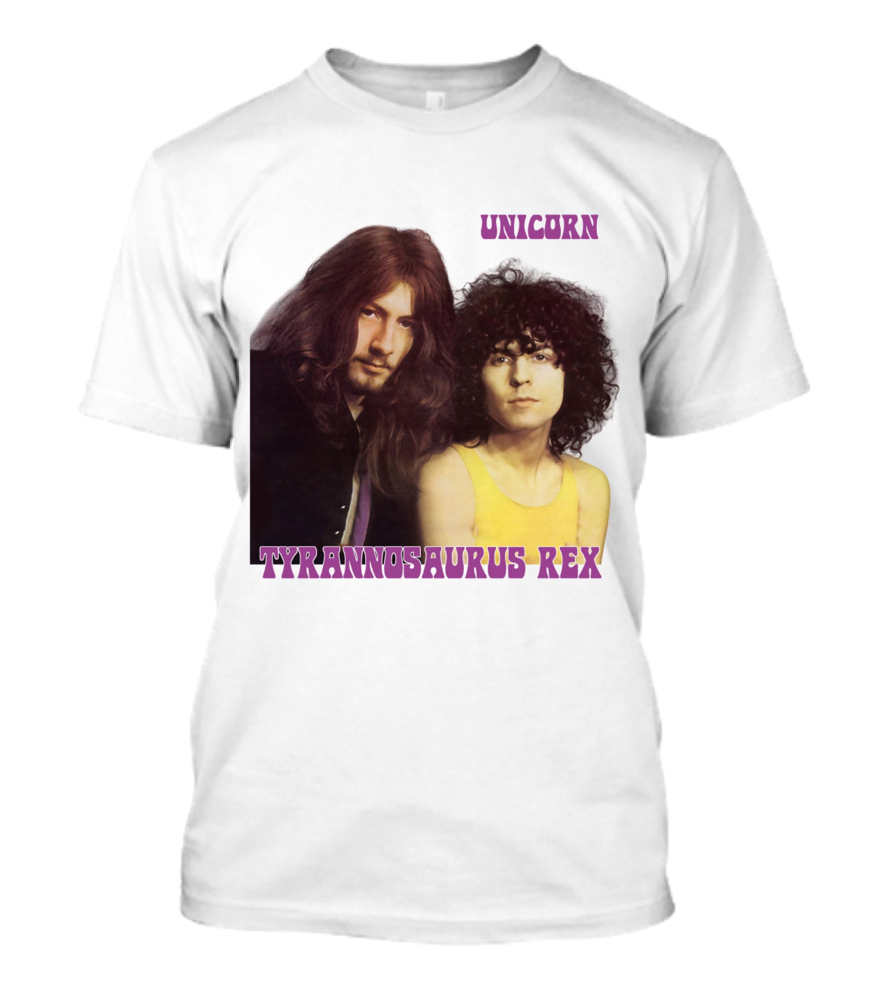 Unicorn Tyrannosaurus Rex Band Members Retro Photo T-Shirt
