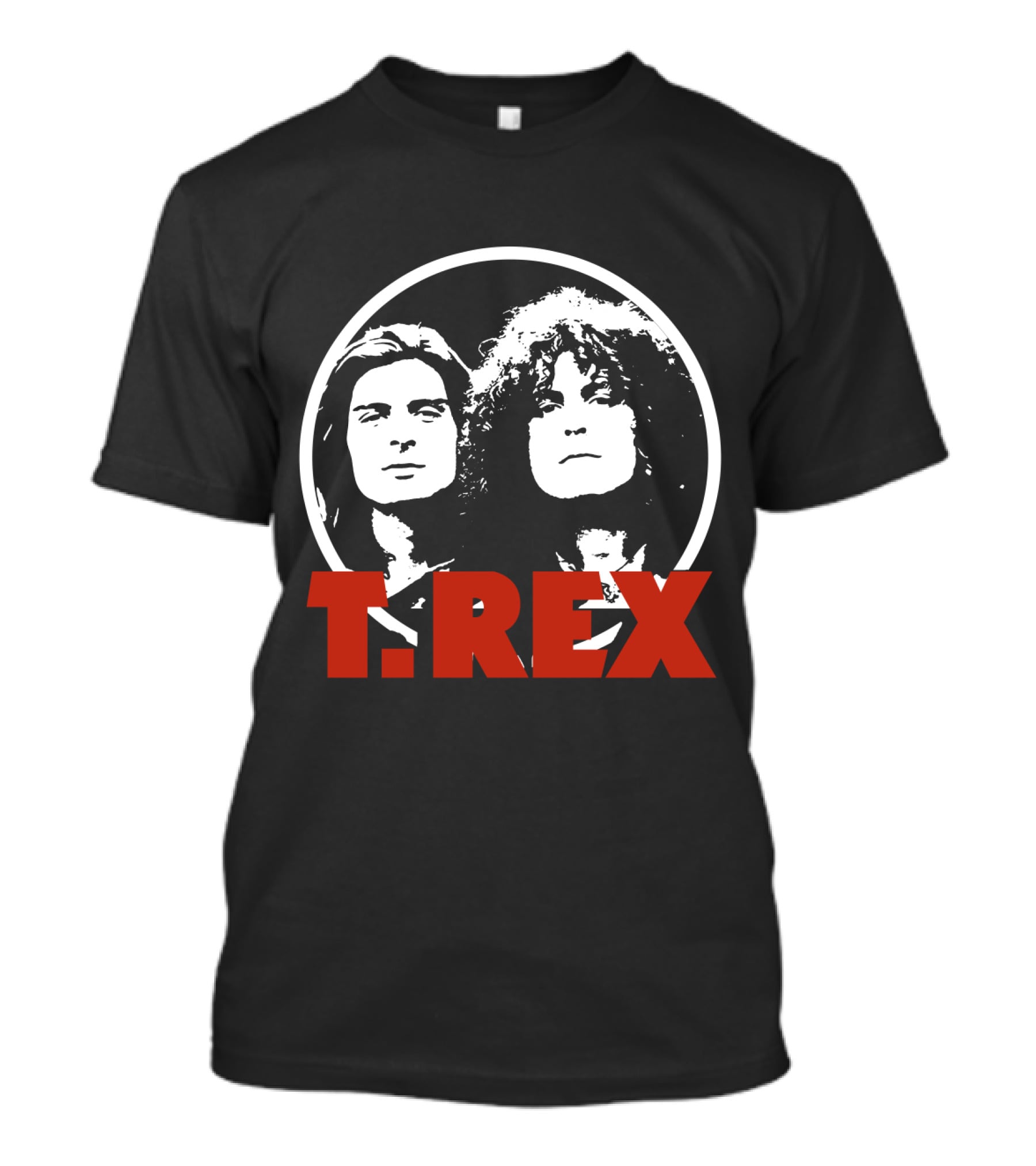 T. Rex Band Graphic Portrait With Bold Red T-Shirt