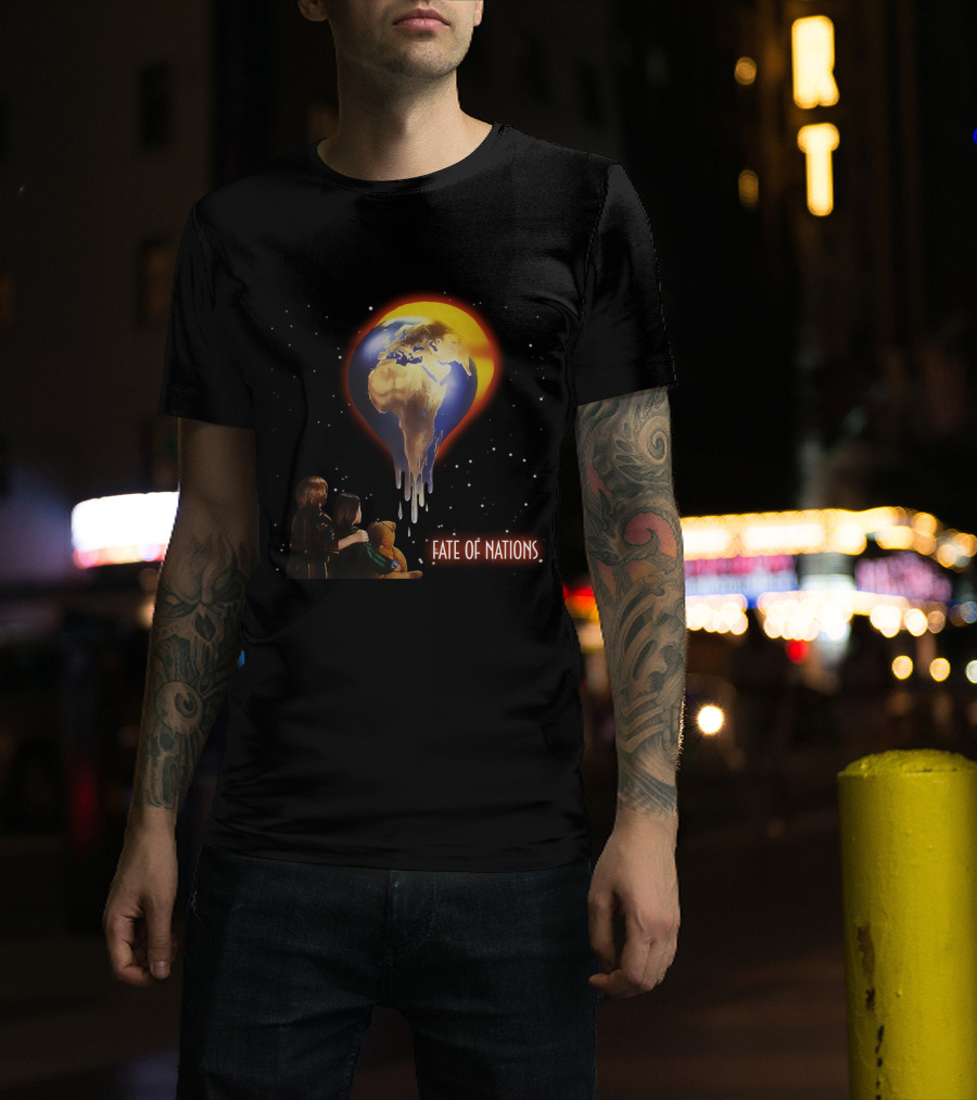 Fate Of Nations Melting Earth With Children And Teddy Bear T-Shirt