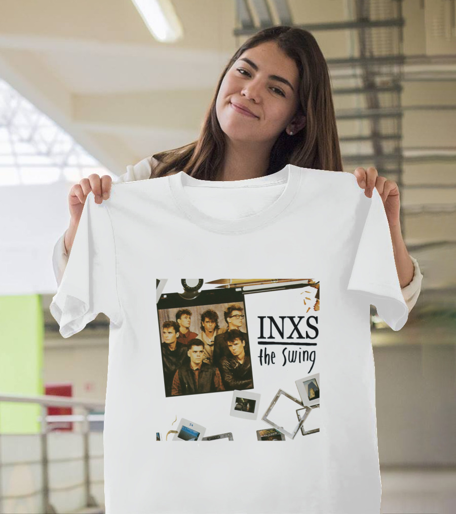 INXS The Swing Album Cover Group Photo with Film Reel and Slides T-Shirt