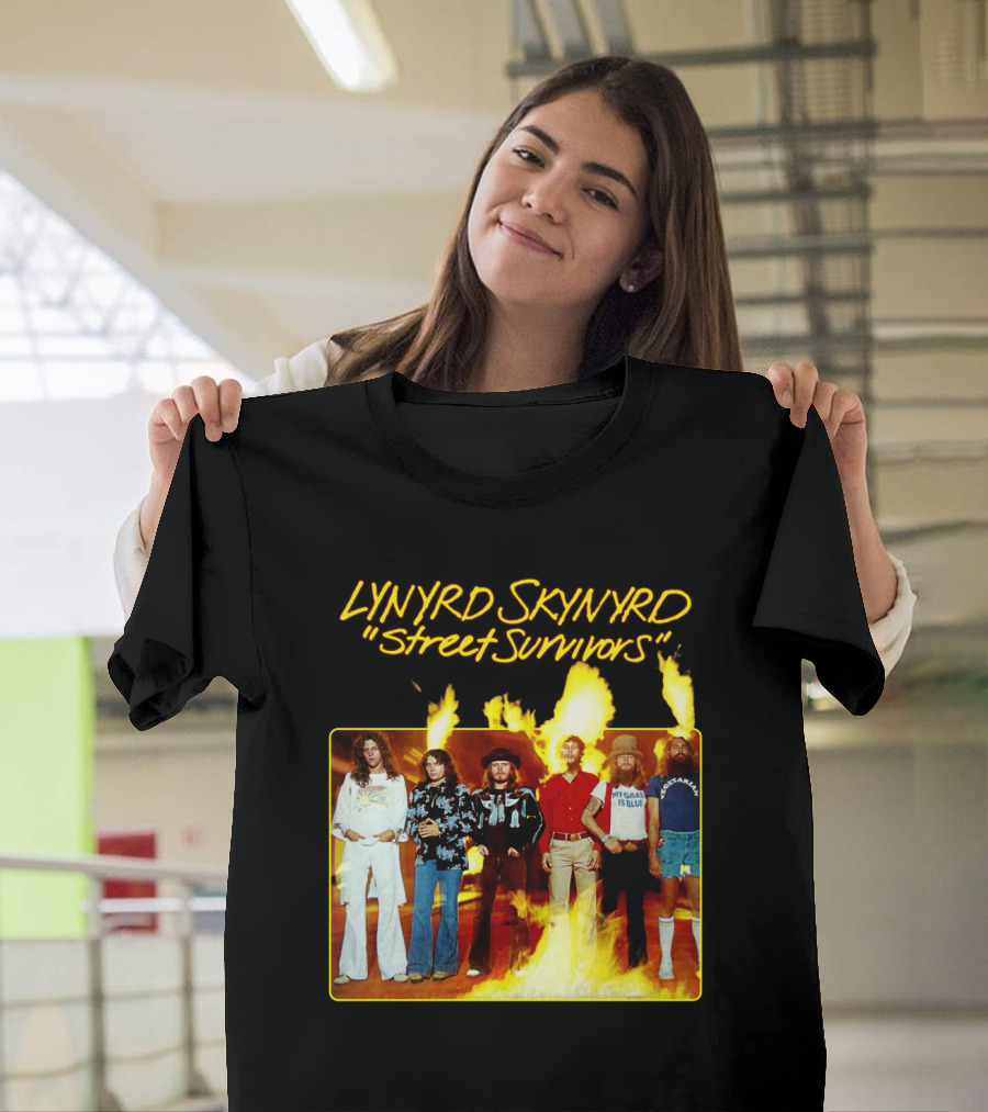 Lynyrd Skynyrd Street Survivors Album Cover Art Fiery T-Shirt