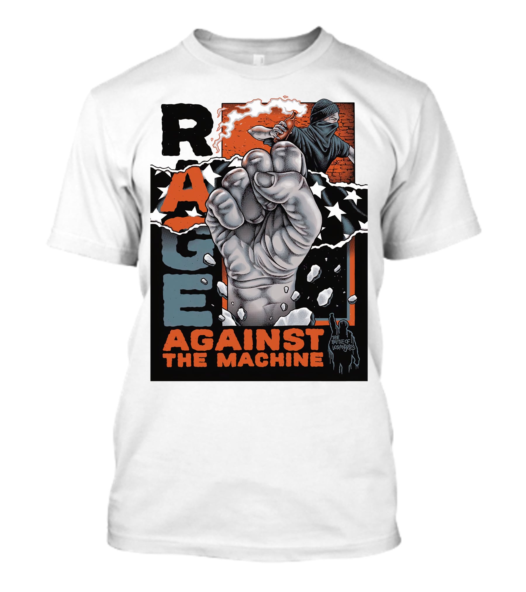 Rage Against The Machine Raised Fist With Stars And Protest T-Shirt