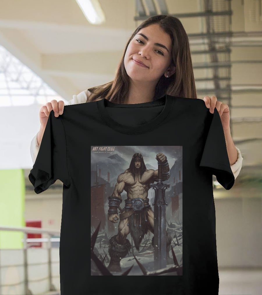 Art Fight Club Conan Chamba Sword Warrior Scene T-Shirt