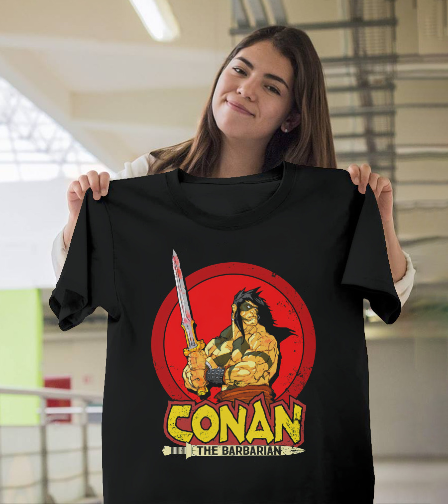 Conan The Barbarian Sword Warrior Red Circle T-Shirt