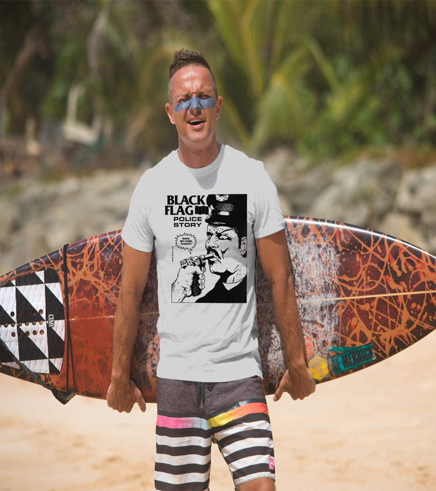 Black Flag Police Story Make Me Come T-Shirt