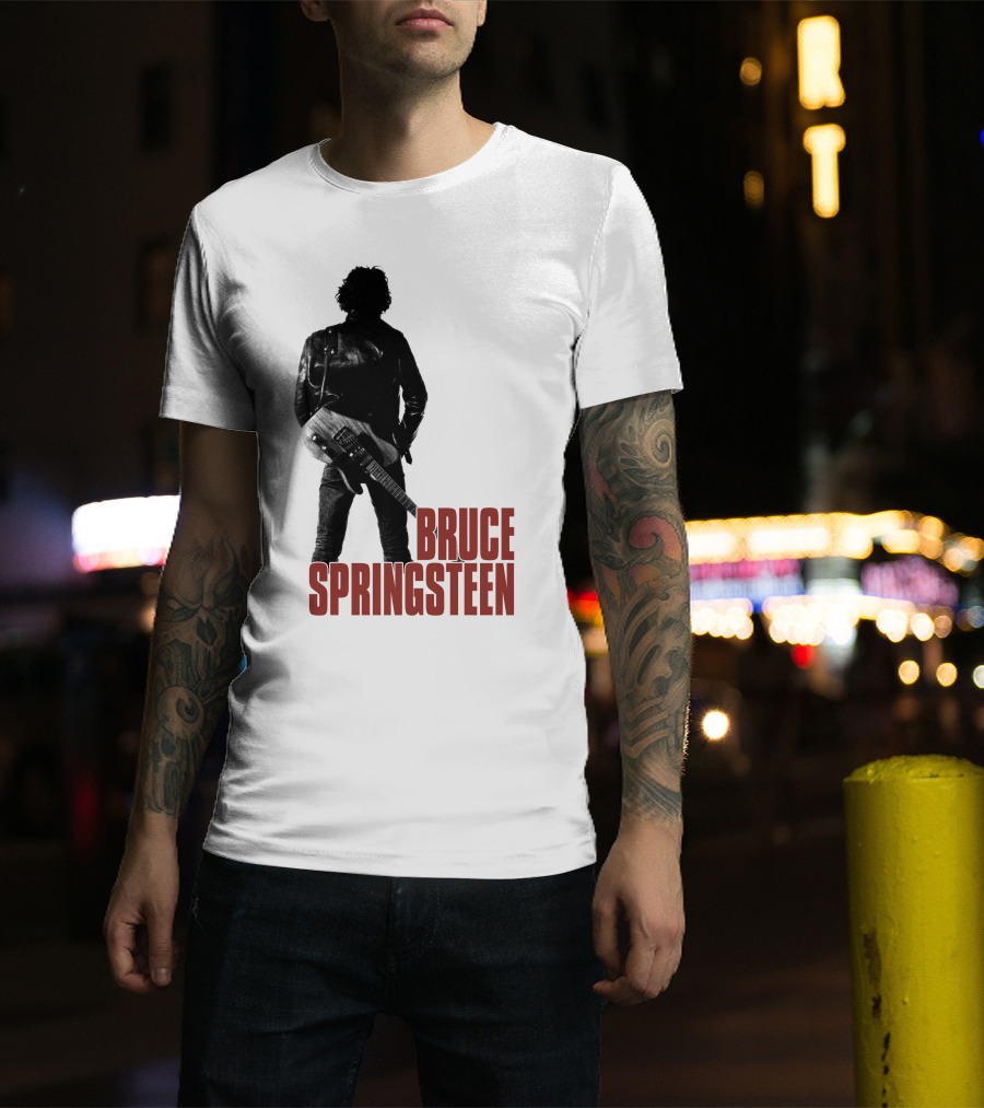 Bruce Springsteen Iconic Silhouette With Guitar T-Shirt