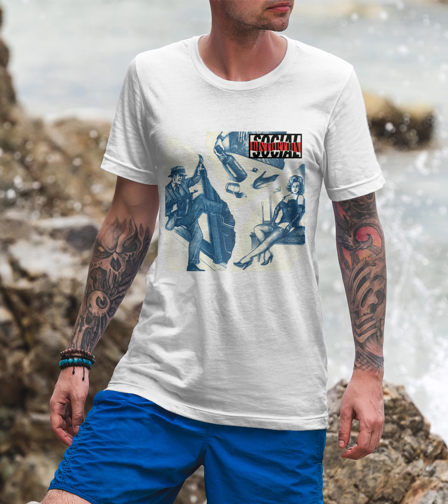 Social Distortion Retro Noir Collage With Gangster And Femme Fatale T-Shirt