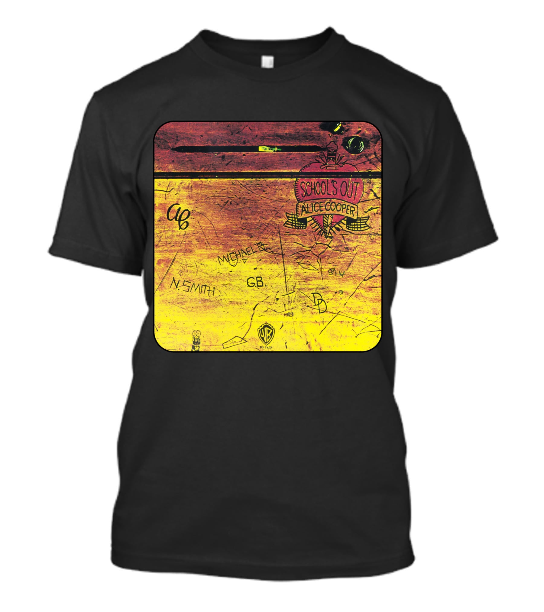 School's Out Alice Cooper Wooden Desk T-Shirt