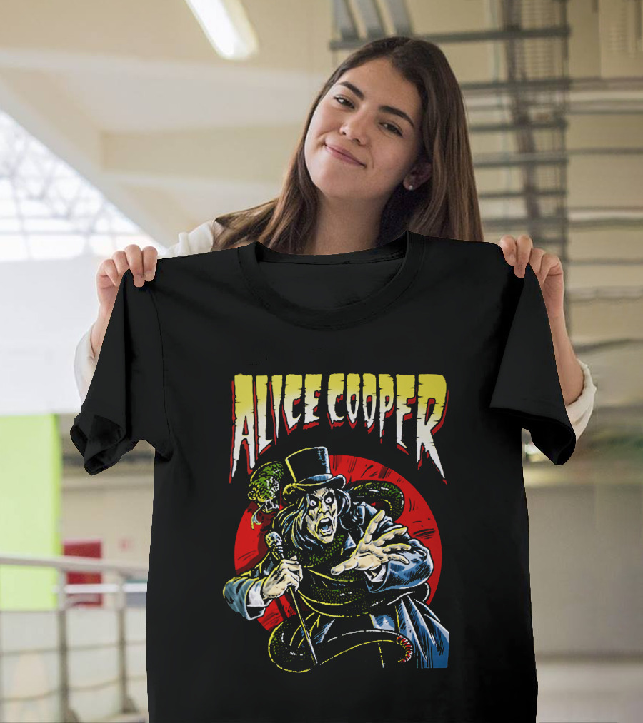 Alice Cooper Horror Snake Red Circle T-Shirt