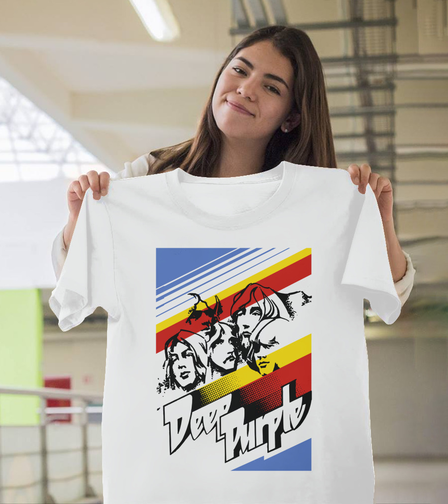 Deep Purple Iconic Band Members Retro Style T-Shirt