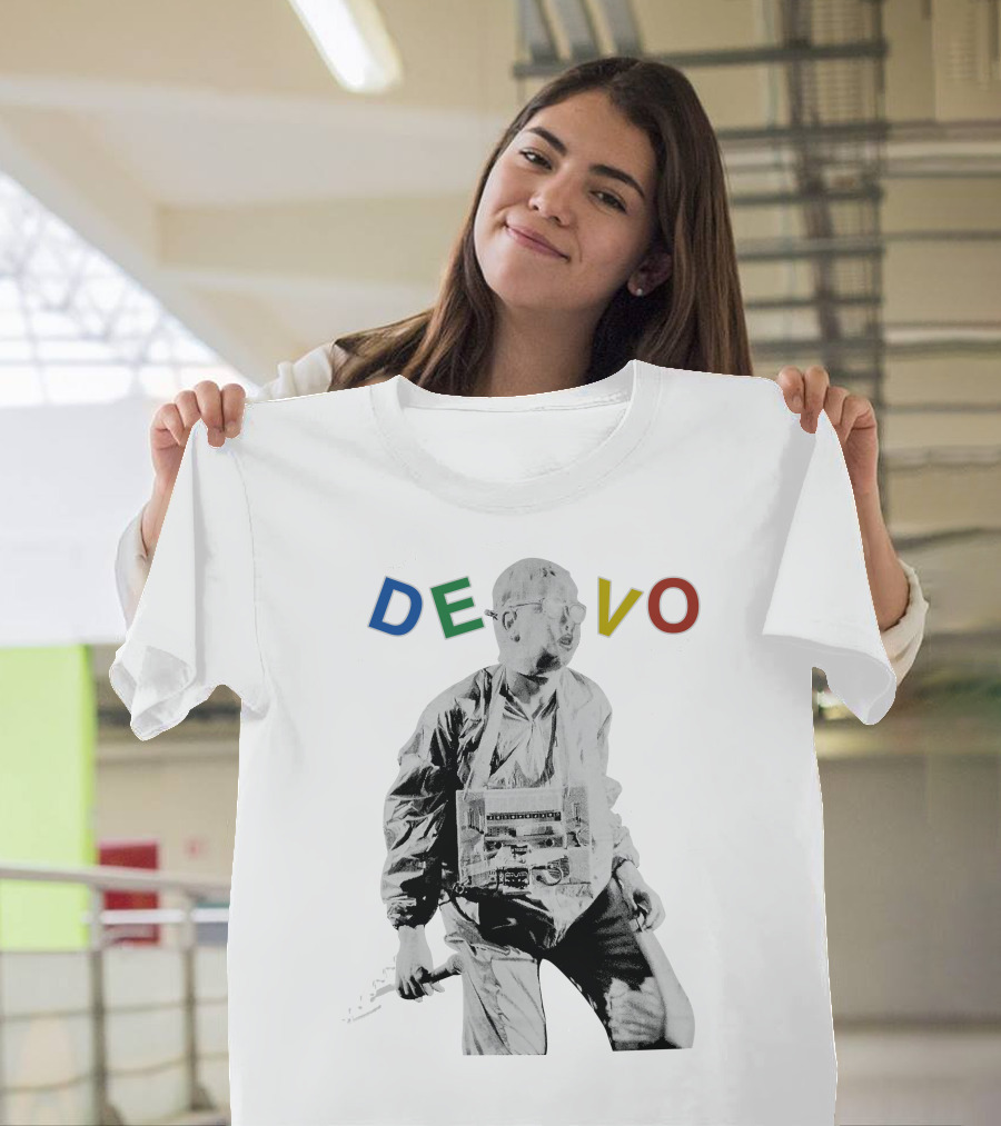 Devo Man With Jacket And Guitar T-Shirt