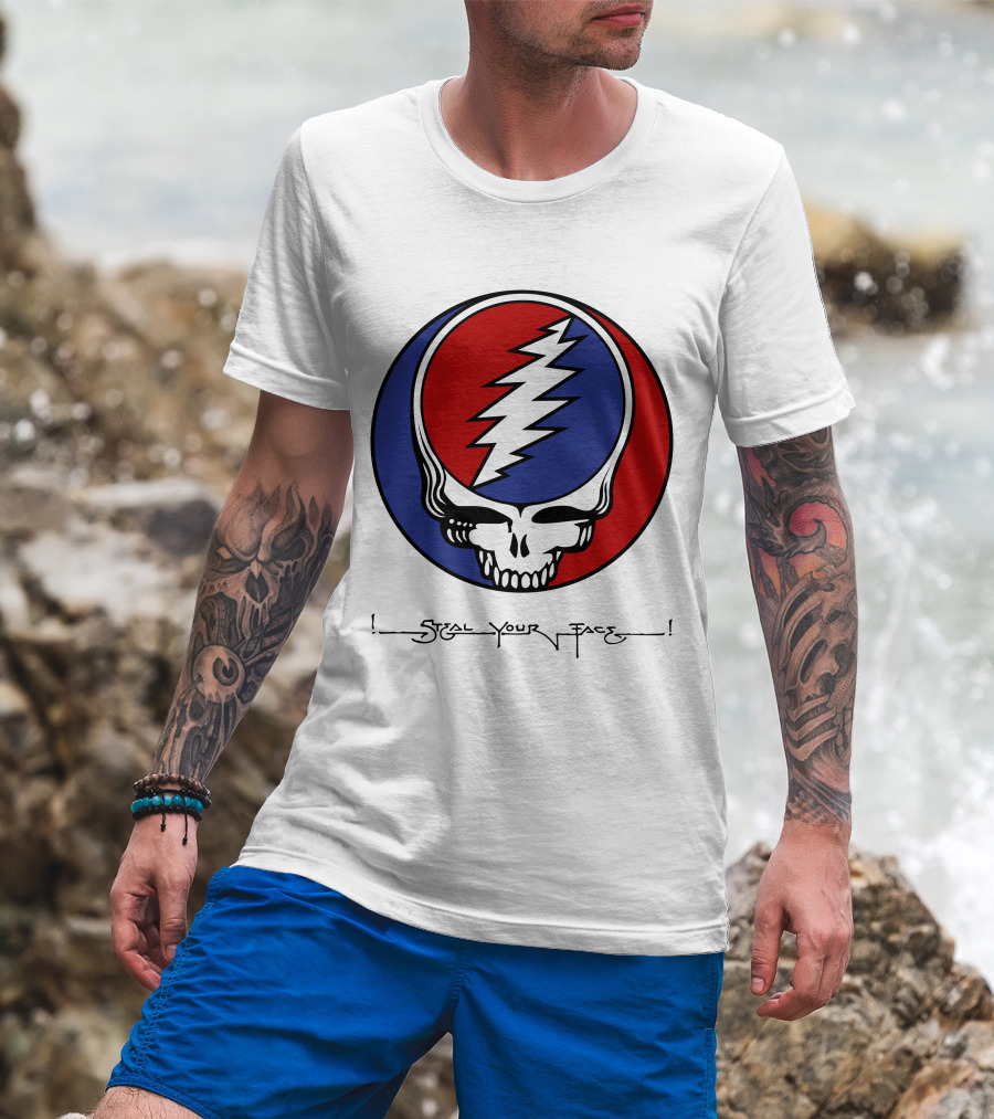 Steal Your Face Grateful Dead Skull Logo With Lightning Bolt T-Shirt