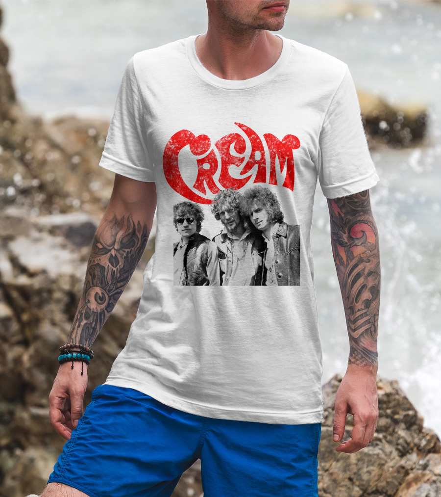 Cream Band Vintage Photo With Red T-Shirt