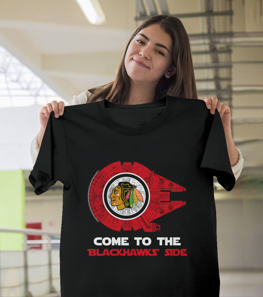 Chicago Blackhawks Come to the Blackhawks' Side Millennium Falcon T-Shirt