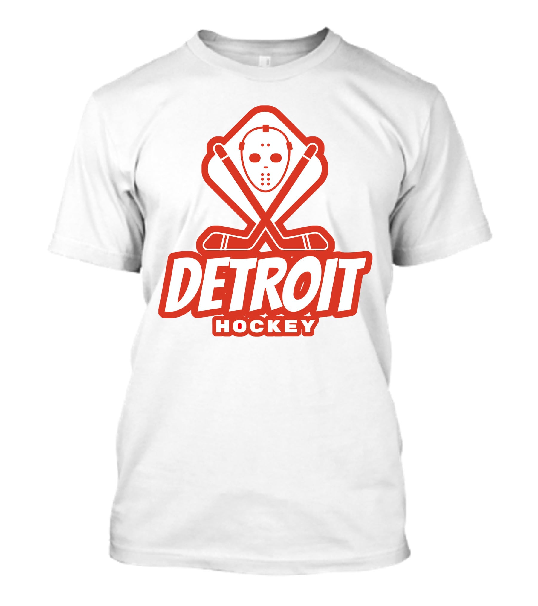 Detroit Hockey Mask And Crossed Sticks T-Shirt