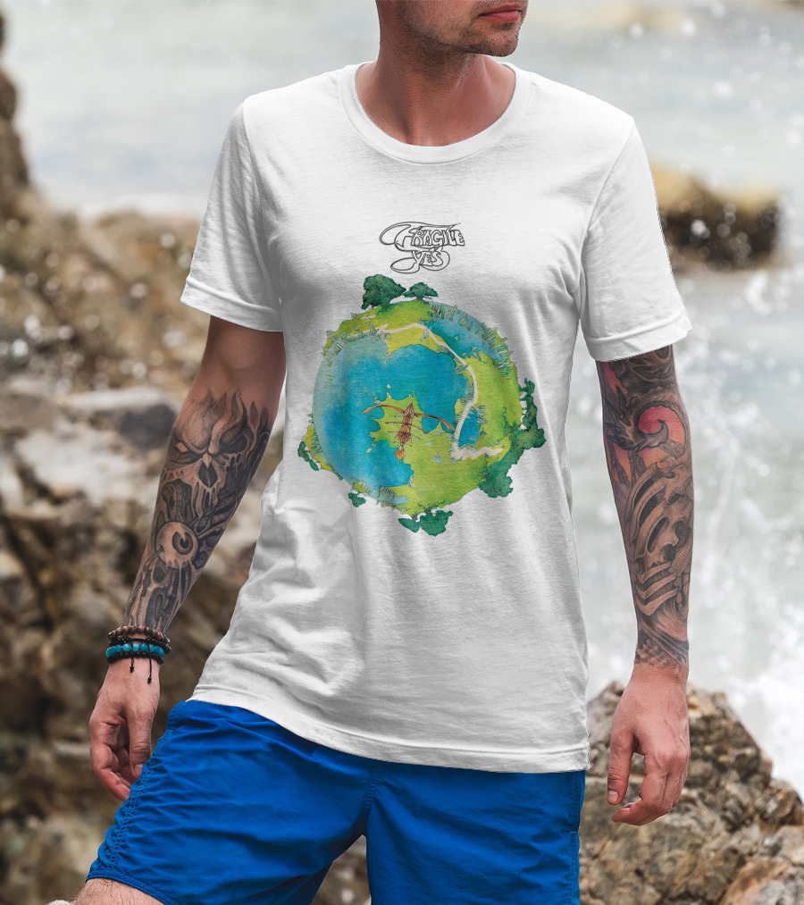 Yes Fragile Artwork Round Earth Concept T-Shirt