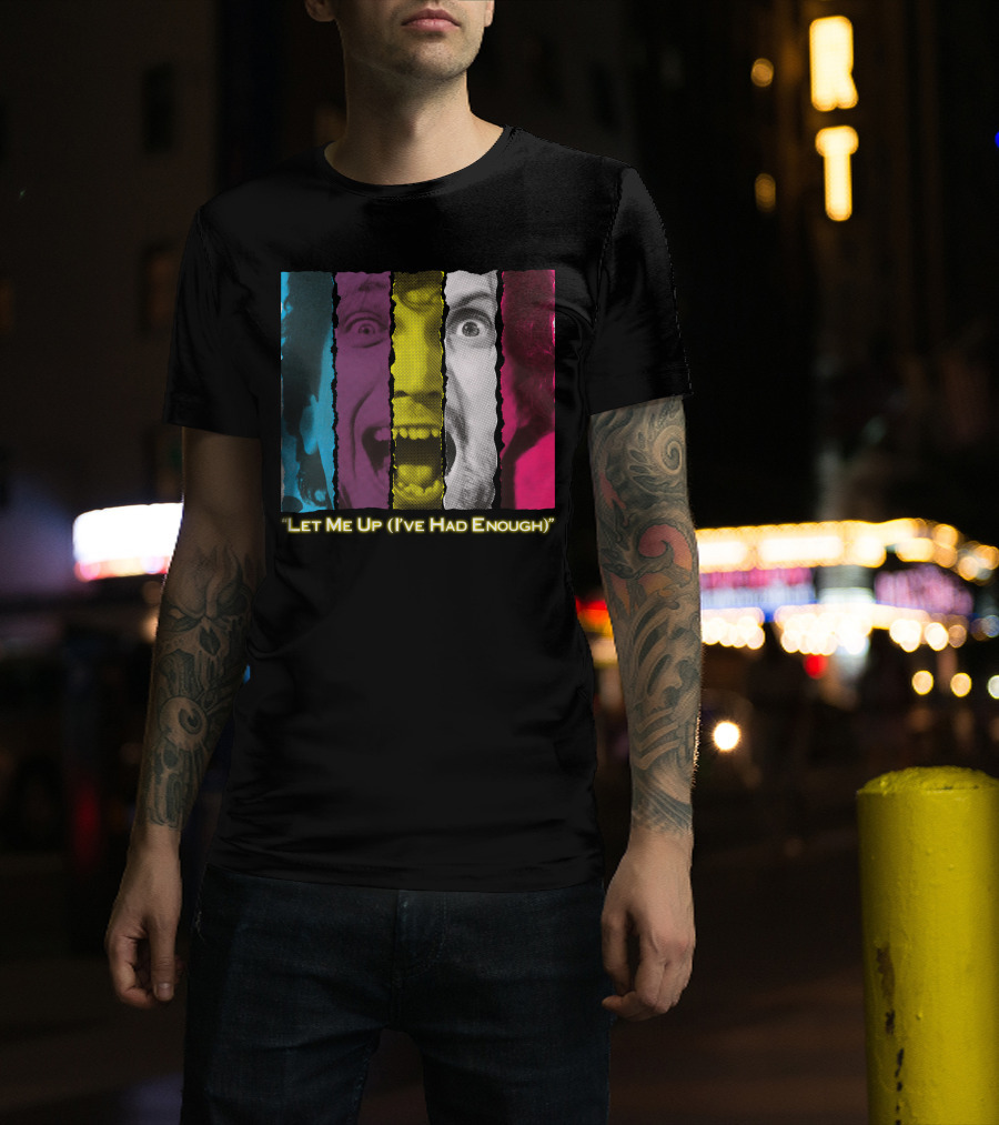 Let Me Up (I've Had Enough) Colorful Striped Expression T-Shirt