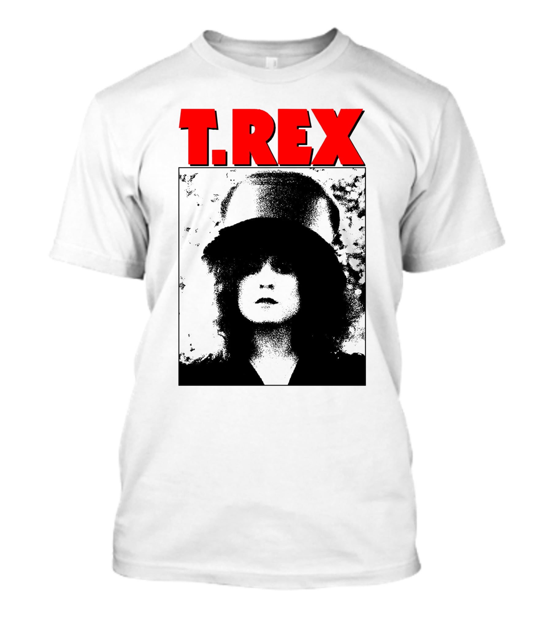 T. Rex Iconic Red Text With Black And White T-Shirt