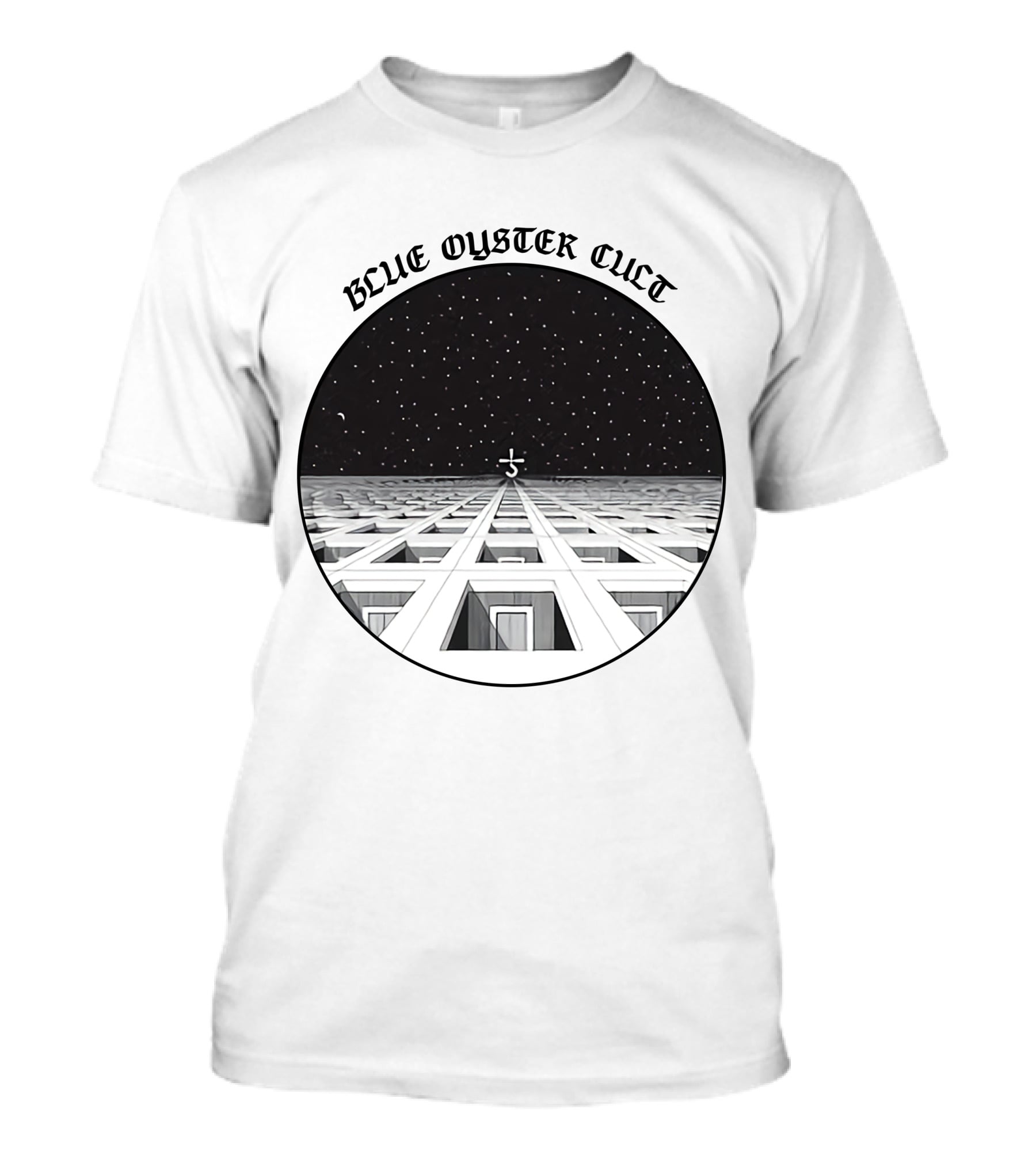 Blue Oyster Cult Celestial Symbol Starry Grid T-Shirt