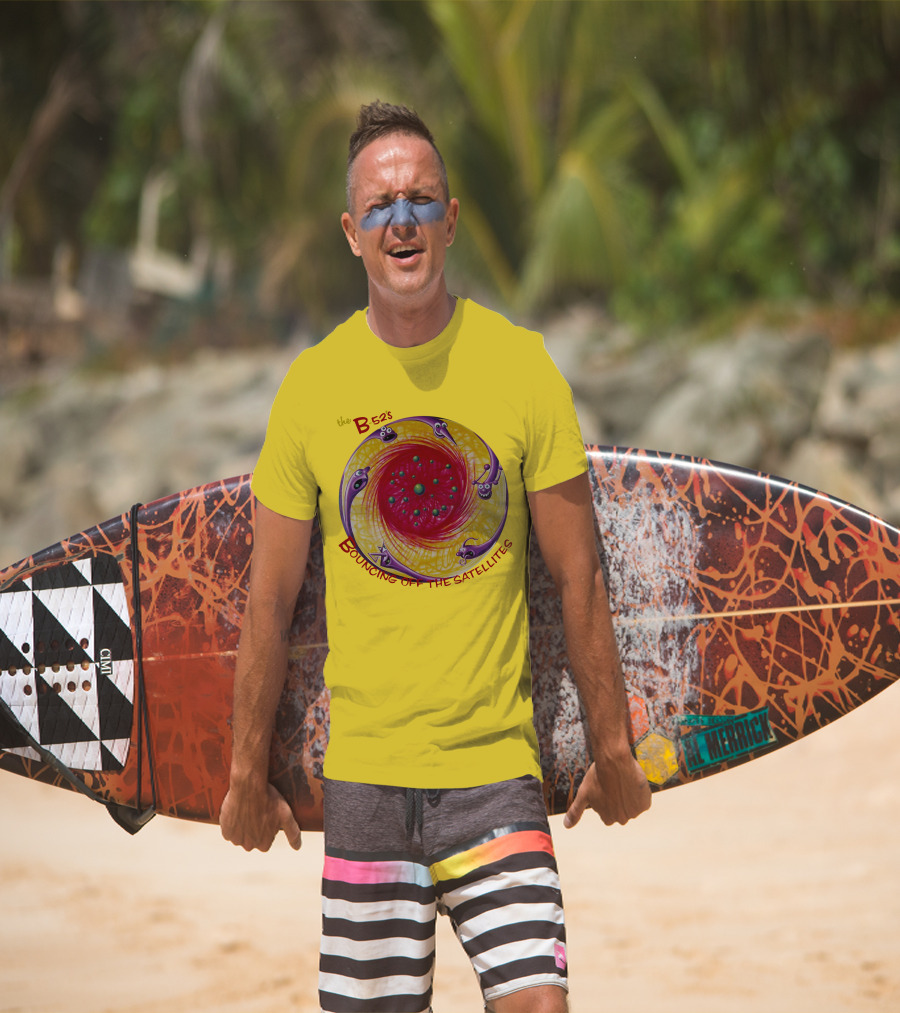 The B52'S Bouncing Off The Satellites Alien Cartoon Orbit T-Shirt