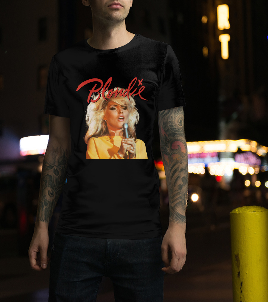 Blondie Debbie Harry Mic Performance 1980S Retro Style T-Shirt