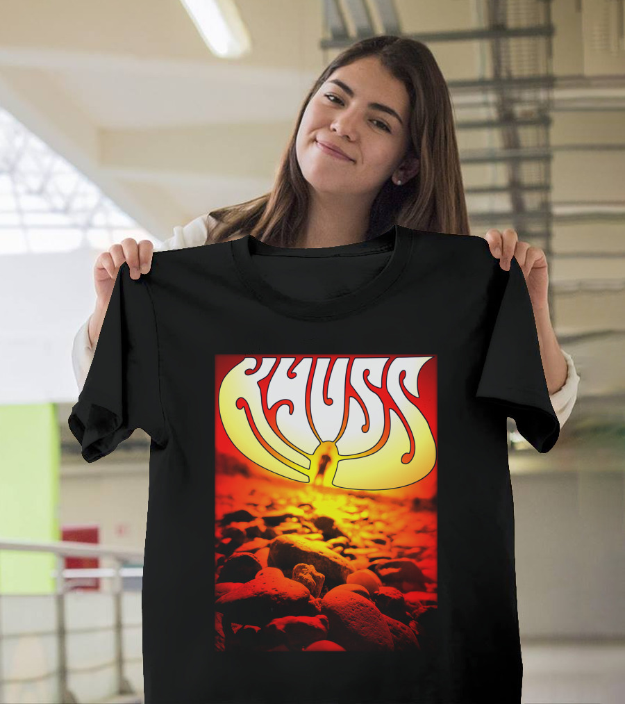 Kyuss Rock Band Logo With Sunset And Stones T-Shirt