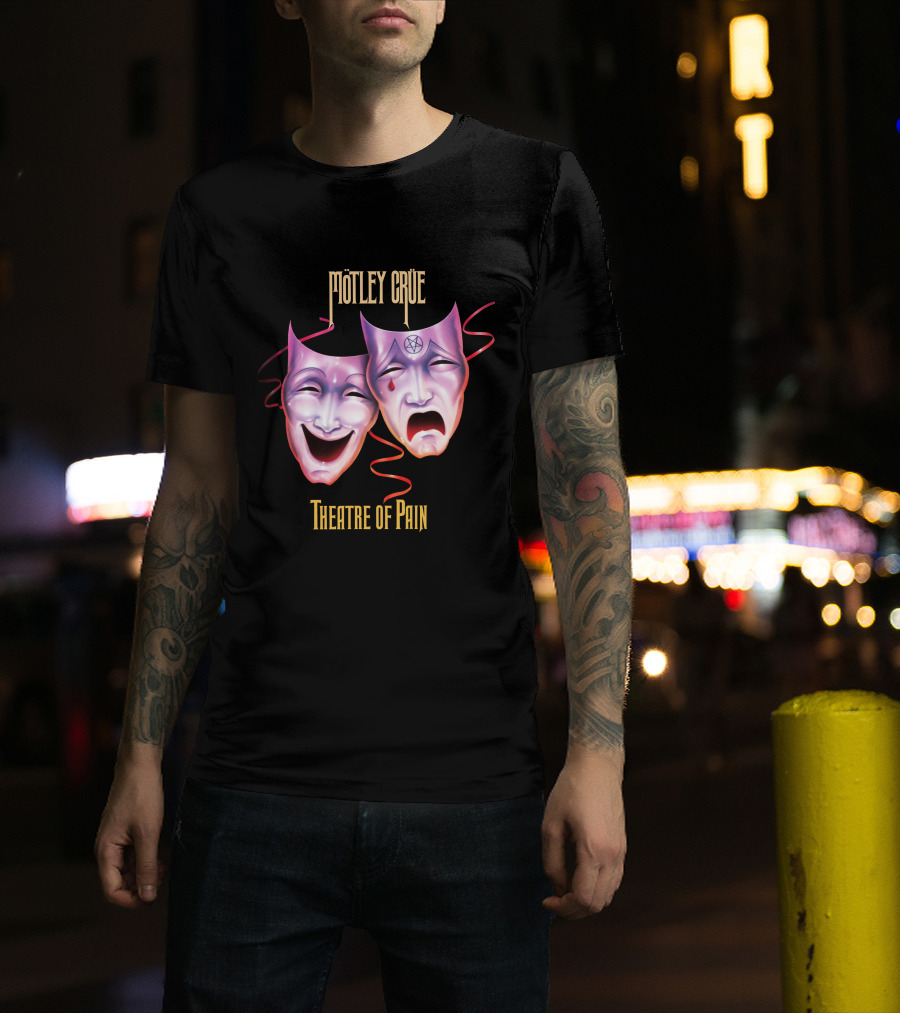 Mötley Crüe Theatre Of Pain Comedy And Tragedy Masks T-Shirt