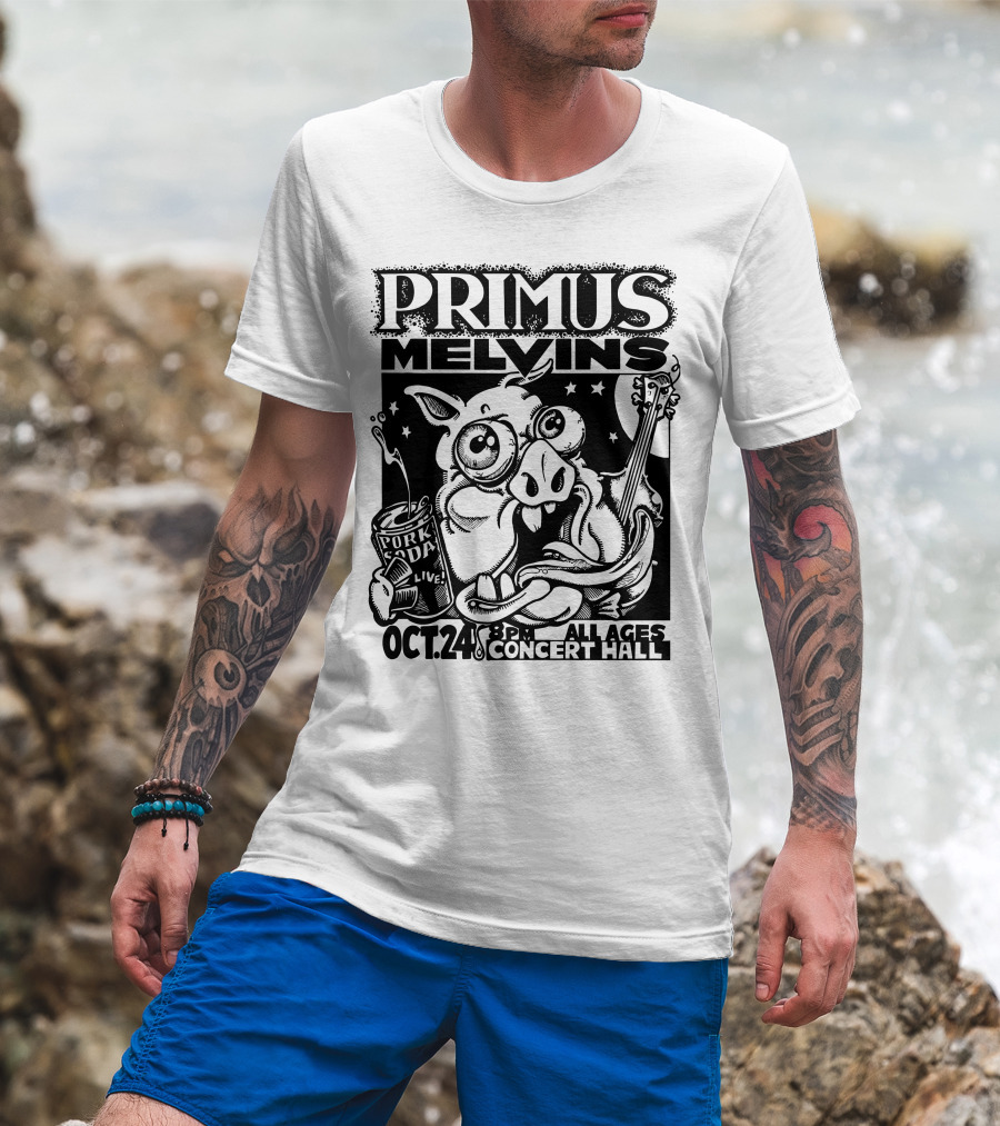 Primus Melvins Pork Soda Live Oct 24 Concert Hall T-Shirt