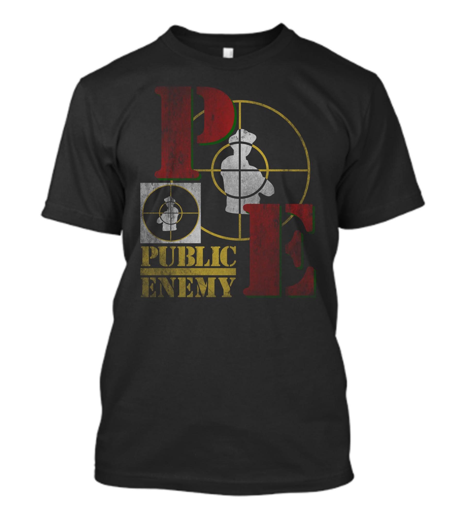 Public Enemy Logo With Target Symbol And Silhouette T-Shirt