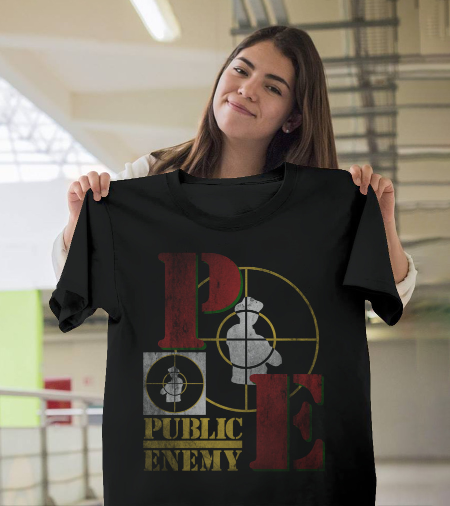 Public Enemy Logo With Target Symbol And Silhouette T-Shirt