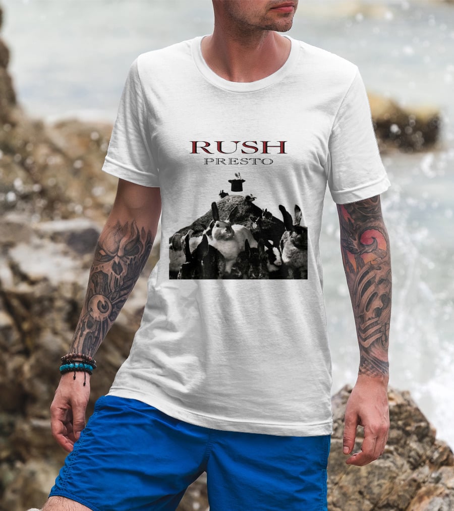 Rush Presto Album Cover Rabbits And Top Hat T-Shirt