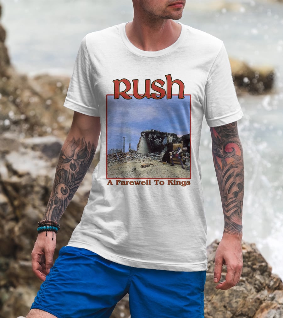 Rush A Farewell To Kings Album Cover Ruins Blue Sky T-Shirt